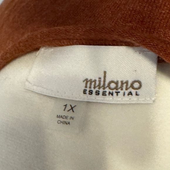 Milano Essentials Rust V-Neck Sweater - Picture 6 of 7